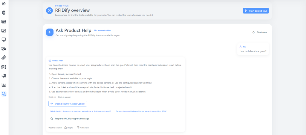 The RFIDify AI product help assistant