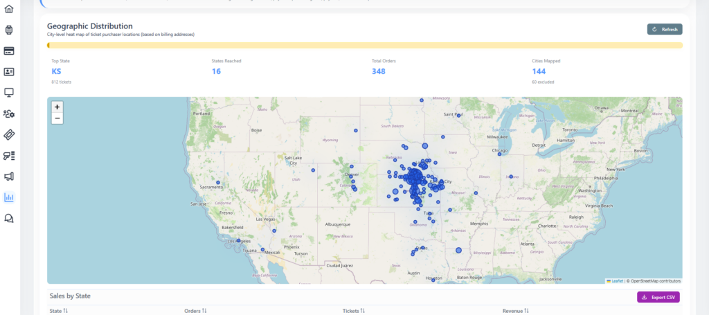 RFIDify attendee geography heat map