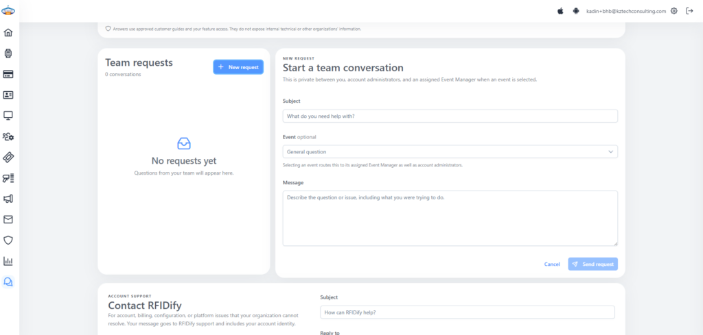 RFIDify realtime team messaging